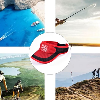 Adult Polyester Sports Visor w/Mesh Design