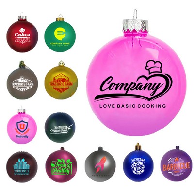 4" Plastic Christmas Ball Ornaments