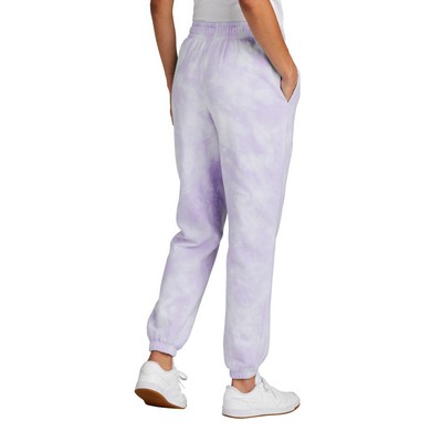 Port & Company® Women's Beach Wash Cloud Tie-Dye Sweatpant