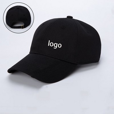 Custom Cotton Plain Blank Baseball Cap w/Adjustable Back Strap