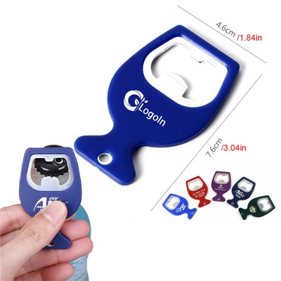 Wine Cup Shape Bottle Opener Magnetic Multifunctional