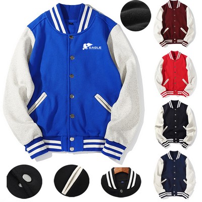 Windproof Bombers Coat Casual Baseball Jacket Winter for Men