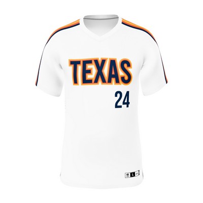 Men's/Youth V Neck Short Sleeve Pinhole Mesh Polyester Baseball Shirt