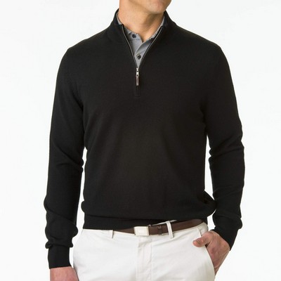 Fairway & Greene Men's Baruffa Merino Classic Quarter-Zip Pullover Sweater
