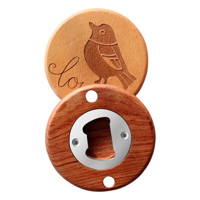 Wooden Fridge Magnet With Bottle Opener