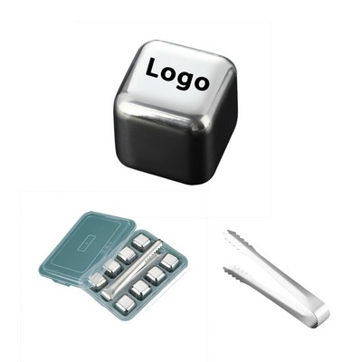 8Pcs Whiskey Ice Cubes Set With Tongs