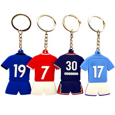 PVC soft rubber jersey keychain