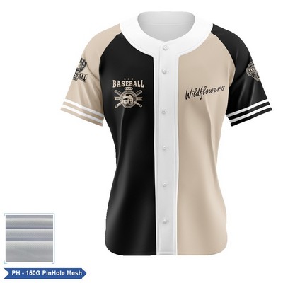 Women's Sublimation Pinhole Mesh Full-Button Baseball Jersey