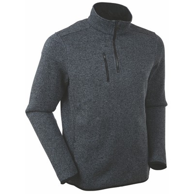Bobby Jones Men's Heathered Quarter-Zip Performance Fleece Pullover