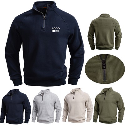 Promotional Business Apparel Men's Quarter Zip Pullover Sweatshirt