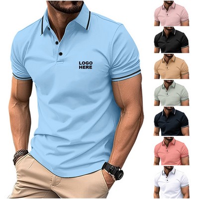 Summer Fashion Mens Polo Shirts Casual Short Sleeve Golf Tee Athletic T-Shirts