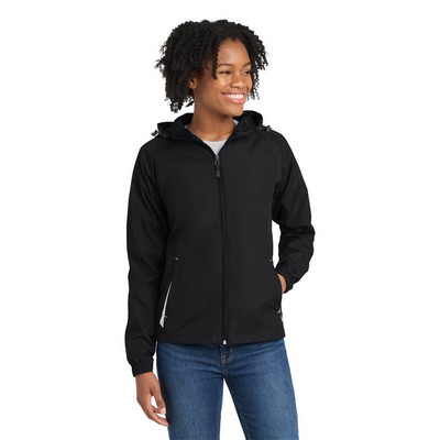Sport-Tek® Ladies Colorblock Hooded Raglan Jacket