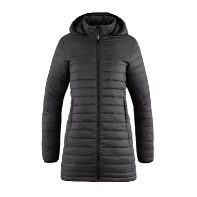 Glacier Bay Ladies Full Length Puff Jacket w/Detachable Hood