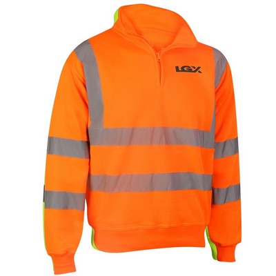 VISIPRO Reflective Safety Quarter-Zip Sweatshirt with Bands & Brace - 280G