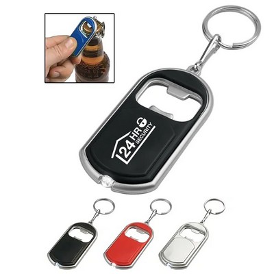 Bottle Opener Plastic Key Chain With LED Light