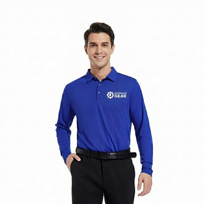 Men's Sport Micro Pique Long Sleeve Polo Shirt