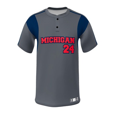 Men/Youth 2 Button Pinhole Mesh Polyester Baseball Shirt