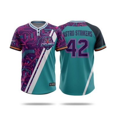 Sublimation 2-Button Baseball Jersey -160 gsm