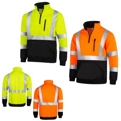 Safety Quarter-Zip Reflective Sweatshirt 280G Softshell