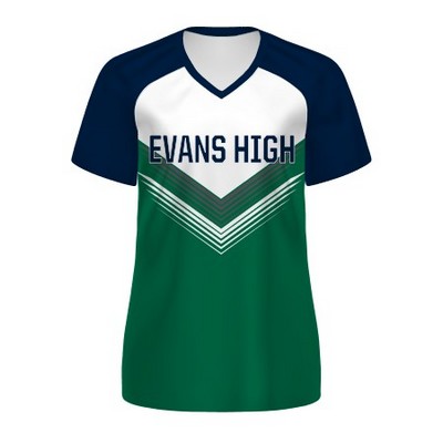 Holloway Ladies' Navy Blue Sleeve FreeStyle™ Semi-Sublimated Raglan Tee