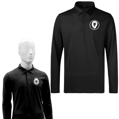 Men's Micro Pique Long Sleeve Polo Shirt