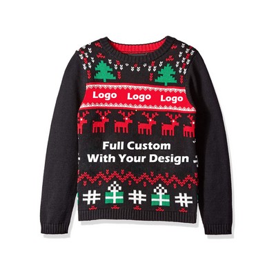 Custom Full Knitted Jacquard Sweater