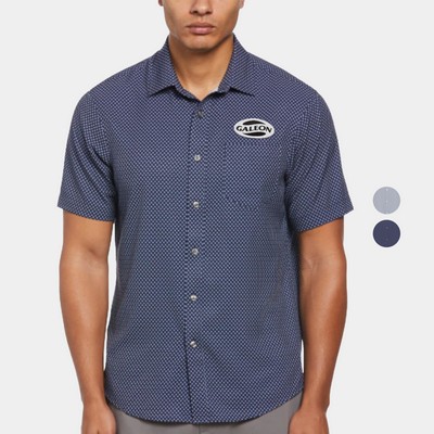 PERRY ELLIS® Stretch Woven Men's Short Sleeve Shirt with Custom Logo