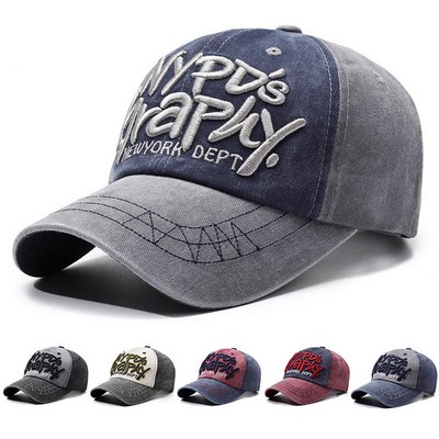 Fashionable Retro Letter Embroidered Duck Tongue Baseball Cap