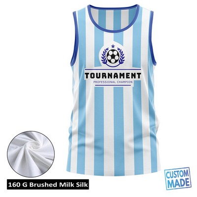 Unisex & Kids' Sublimation Jersey Style Tank Top - 160G Brushed Milk Silk