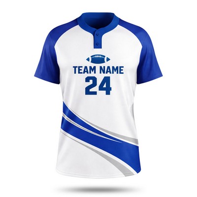 Men's Full Sublimated Rugby Jersey 2-Button Front Shirt 220GSM