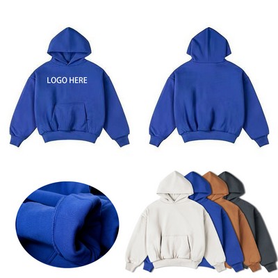 400g Premium Heavyweight Double-Layer Cropped Hoodie