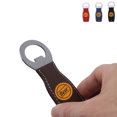 Bottle Opener With Pu Leather Portable
