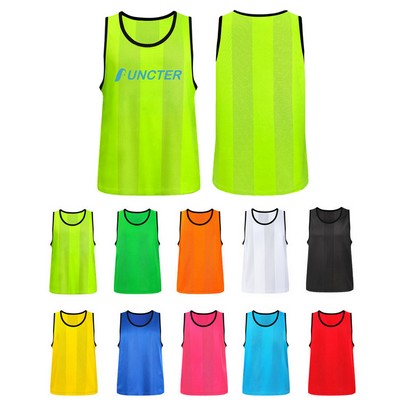 Mesh Stripe Basketball Jersey Team Practice Vests for Youth Kids