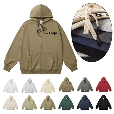 Ultra-Soft 360g Zip Hoodie Unisex Oversize Fit 12 Colors