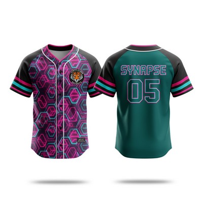 Sublimation UPF DriFit Full-Button Baseball Jersey - Men