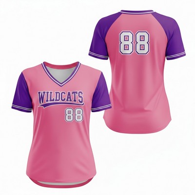 Custom Women's Short Sleeve Softball Jersey 150 GSM