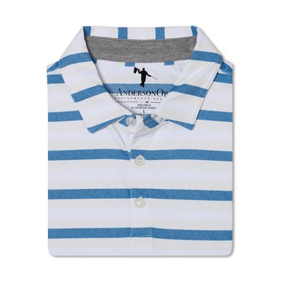 Multi Stripe Polo - Creme/Laguna Blue/White