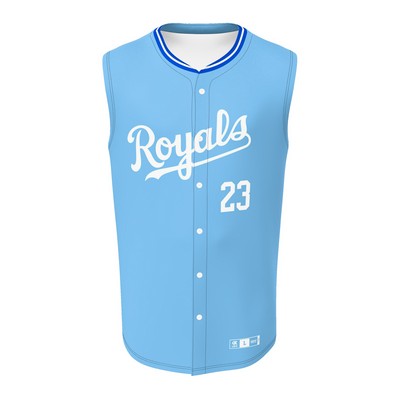 Men/Youth Full Button Sleeveless Pinhole Polyester Shirt