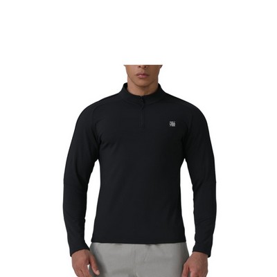 Short Fleece Half-Zip Long Sleeve T-Shirt