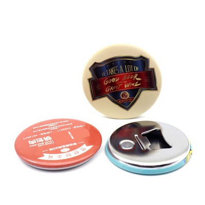 2.3" Magnetic Tin Badge Bottle Openers