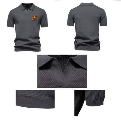 Men's Pineapple-Knit Short-Sleeve Polo