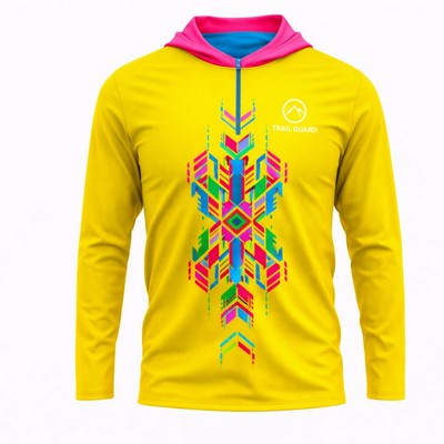 Unisex Long Sleeve Quarter Zip Hoodie Sublimated