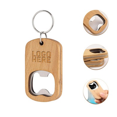 Wood Bottle Opener Key Tag