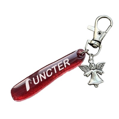 Custom Acrylic Keychain Pendant Key Ring With Angel Accessory