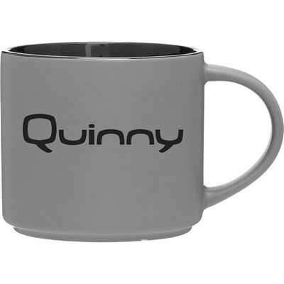 16 oz Monaco Ceramic Mug (Matte Storm Gray/Black)