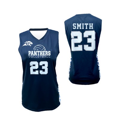 Women's/Girls V-Neck Sleeveless Pinhole Mesh Volleyball Jersey