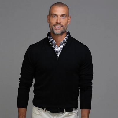 Collars & Co.® Cashmere Touch Australian Merino Quarter Zip Sweater