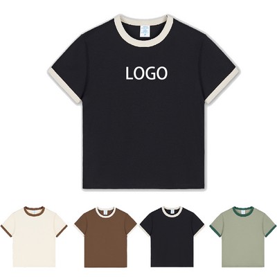 230G Women's Short-sleeve T-Shirt With Contrast Color