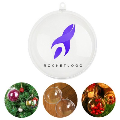 4" Plastic Photo Hanging Christmas Ball Ornaments