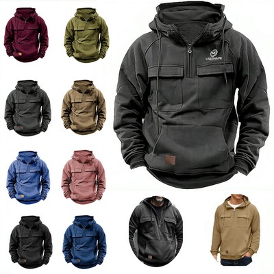 Custom Workwear Pullover Sweatshirt Men's Tactical Hoodie